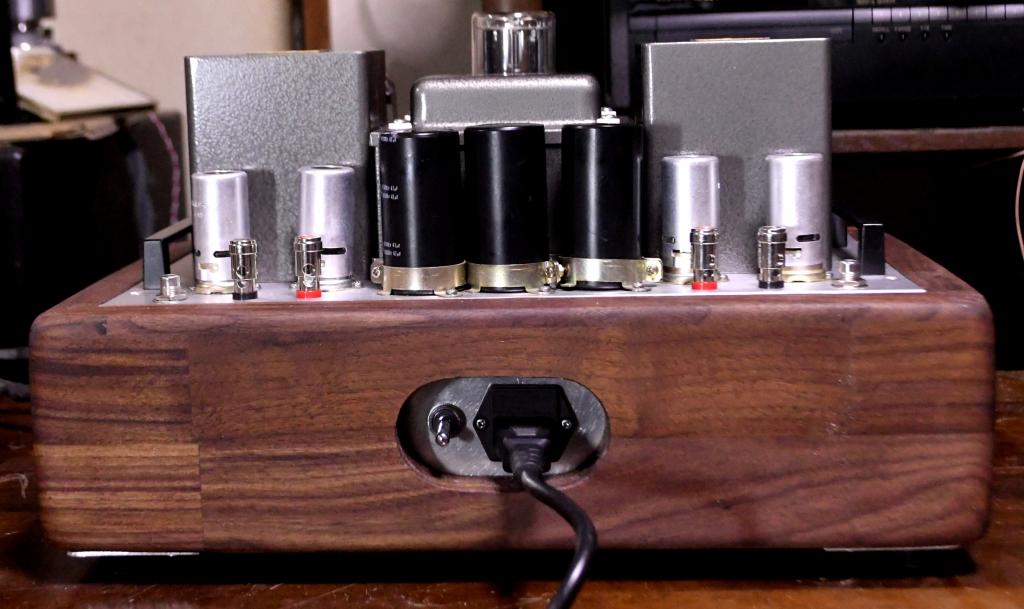 Special order made 6L6 PP tube amp with deluxe Walnut wooden case
