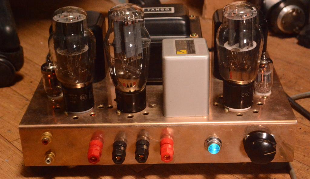 Special order made 2A3/45 SE stereo tube amplifier with gunmetal chassis