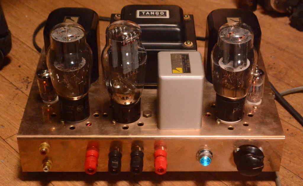 Special order made 2A3/45 SE stereo tube amplifier with gunmetal chassis