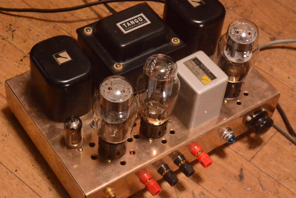 Special order made 2A3/45 SE stereo tube amplifier with gunmetal chassis