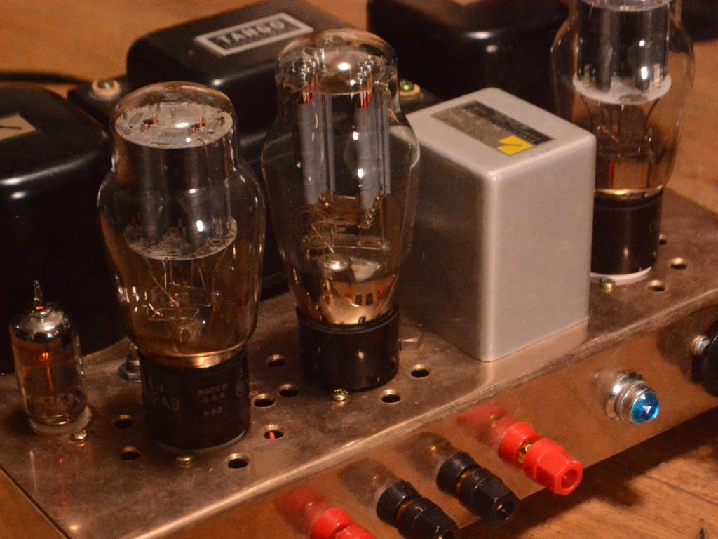 Special order made 2A3/45 SE stereo tube amplifier with gunmetal chassis