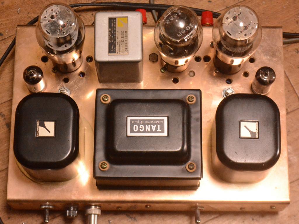 Special order made 2A3/45 SE stereo tube amplifier with gunmetal chassis