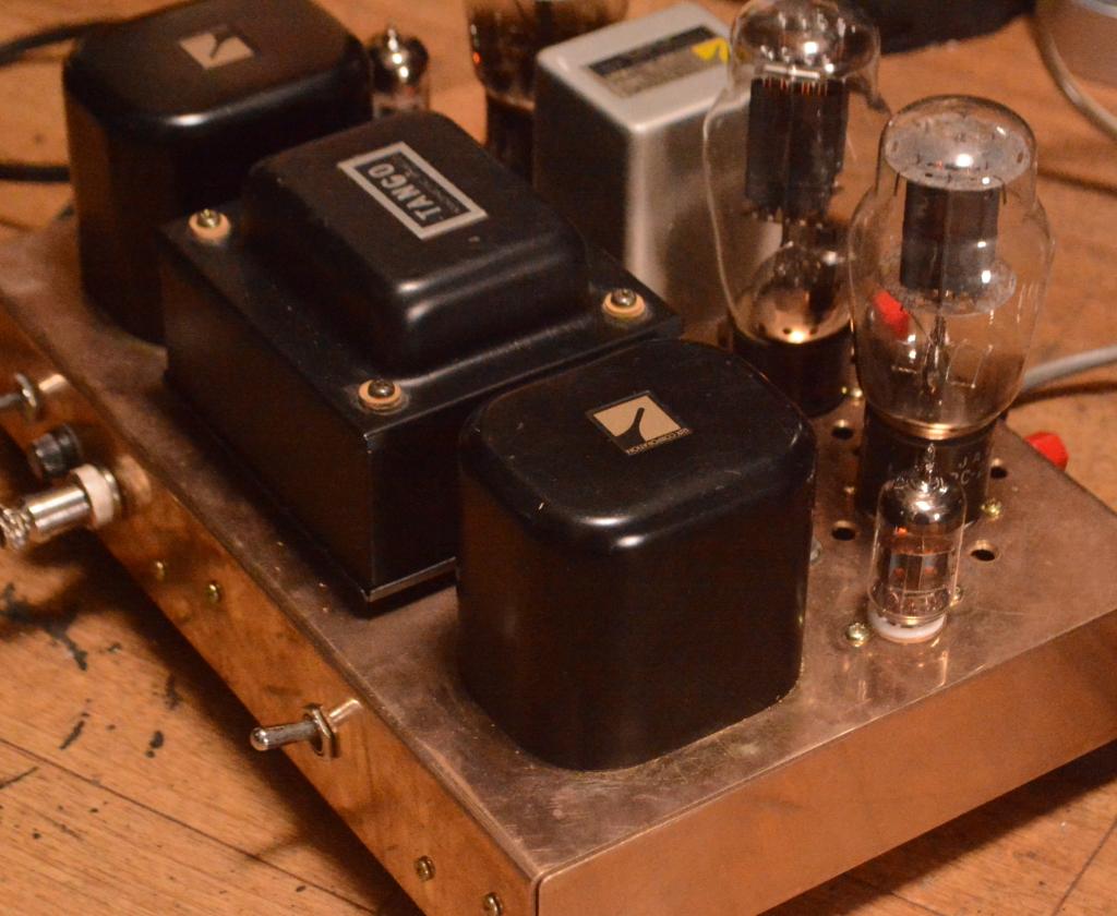 Special order made 2A3/45 SE stereo tube amplifier with gunmetal chassis