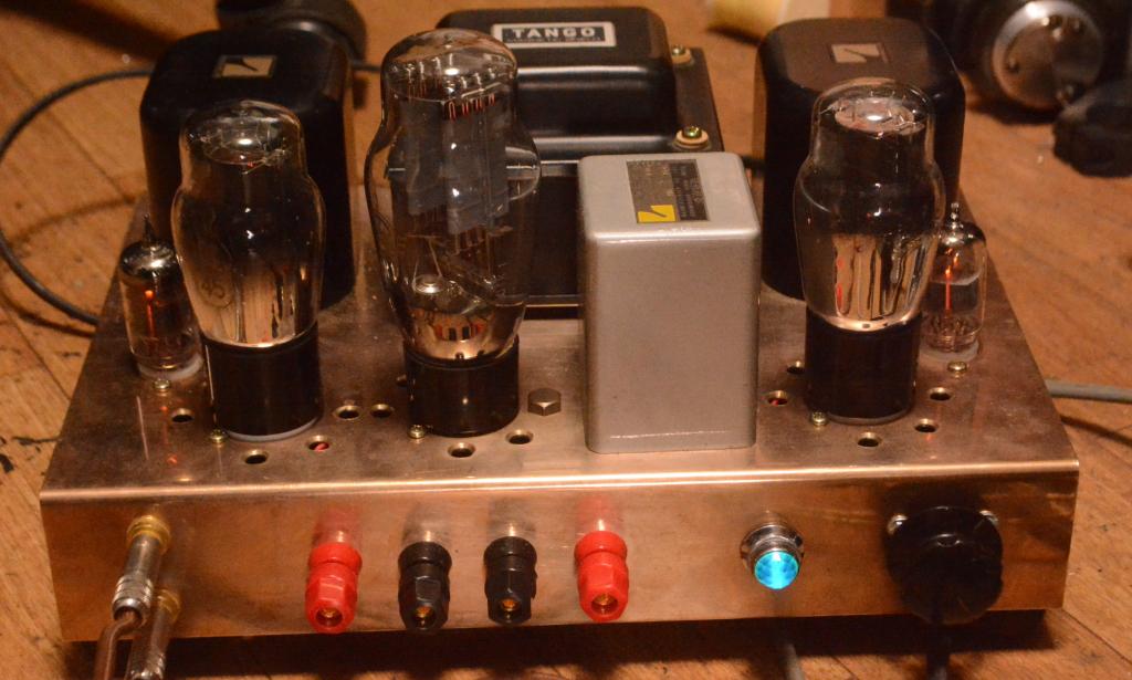 Special order made 2A3/45 SE stereo tube amplifier with gunmetal chassis
