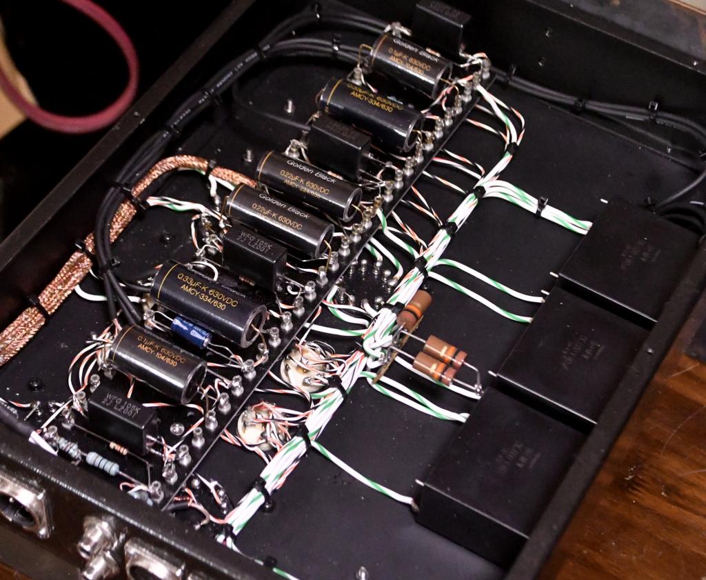 Special order made preamp with Finemet transformer attenuators, 300B as regulator tubes