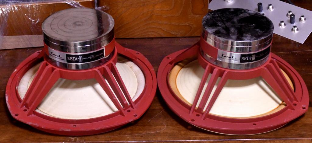 70s year PAIR Coral Beta 10A speaker 25cm double cone unit full range * Legend !