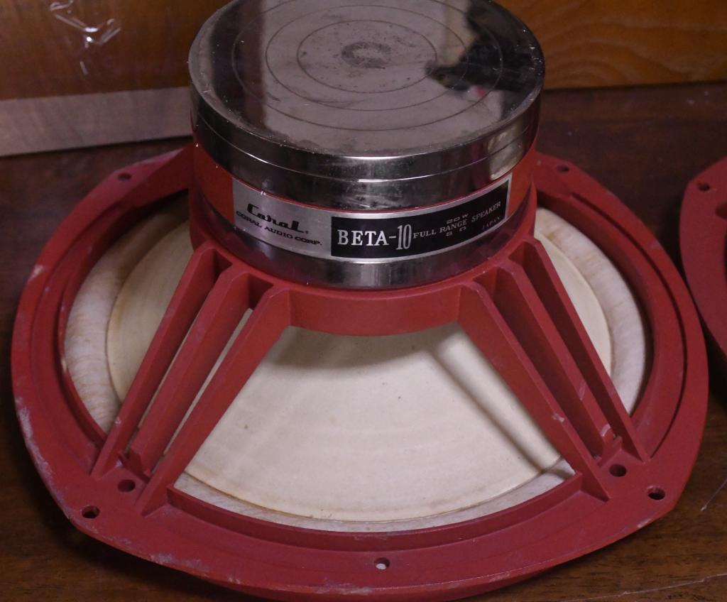 70s year PAIR Coral Beta 10A speaker 25cm double cone unit full range * Legend !