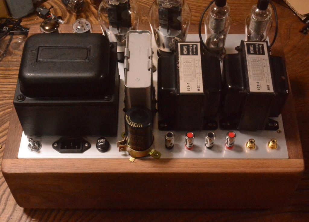 WE91B type 300B SE stereo tube amplifier with 50s year WE wiring, Walnut case 100V input