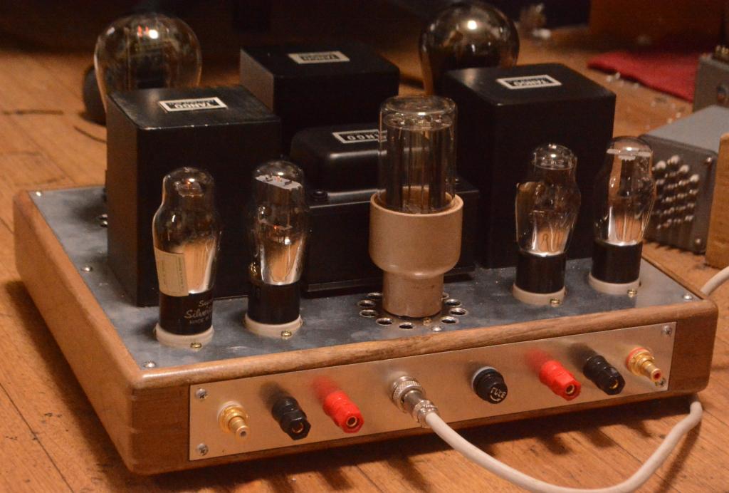 50 tube SE stereo amplifier pure class A1 with walnut wood case * driver tube 76