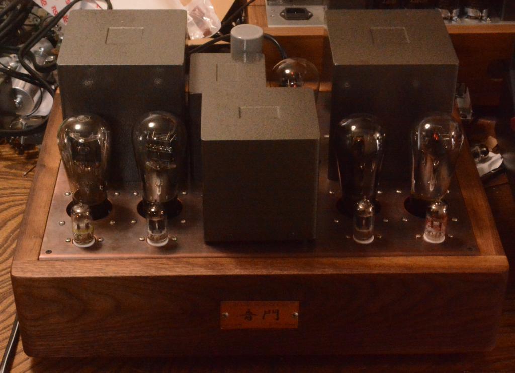 45 PSE tube amplifier with special order made X series transformer and walnut case