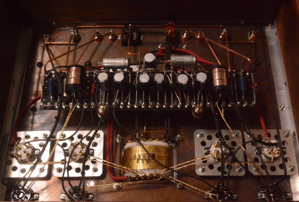 45 PSE tube amplifier with special order made X series transformer and walnut case