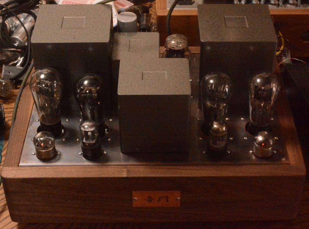 45 PSE tube amplifier with special order made X series transformer and walnut case