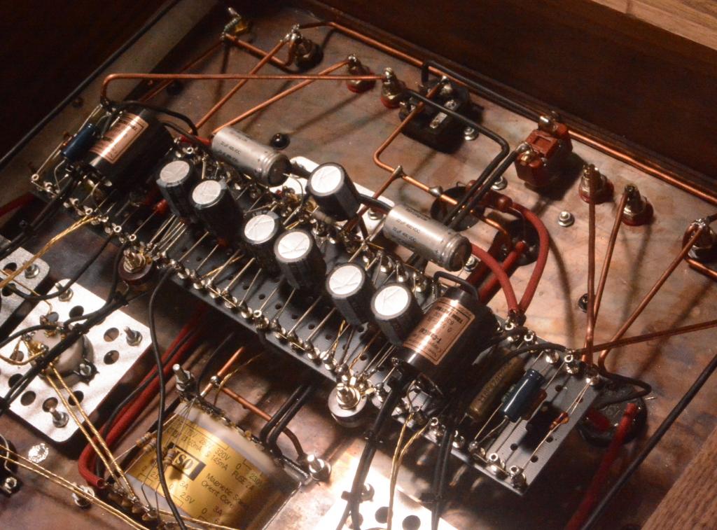 45 PSE tube amplifier with special order made X series transformer and walnut case