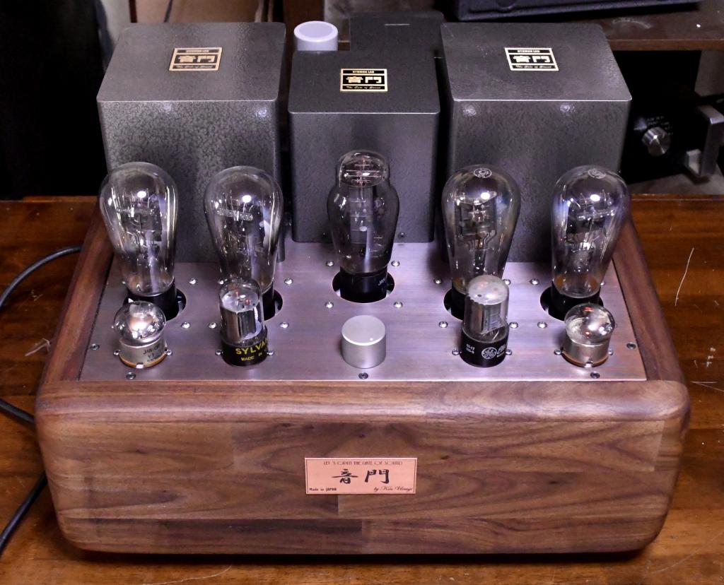45 PSE tube amplifier with special order made X series transformer and walnut case