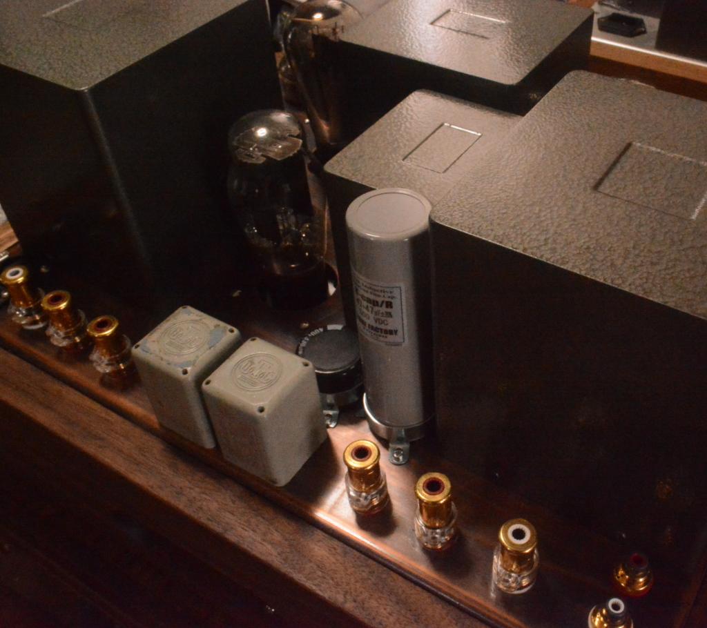 45 PSE tube amplifier with special order made X series transformer and walnut case