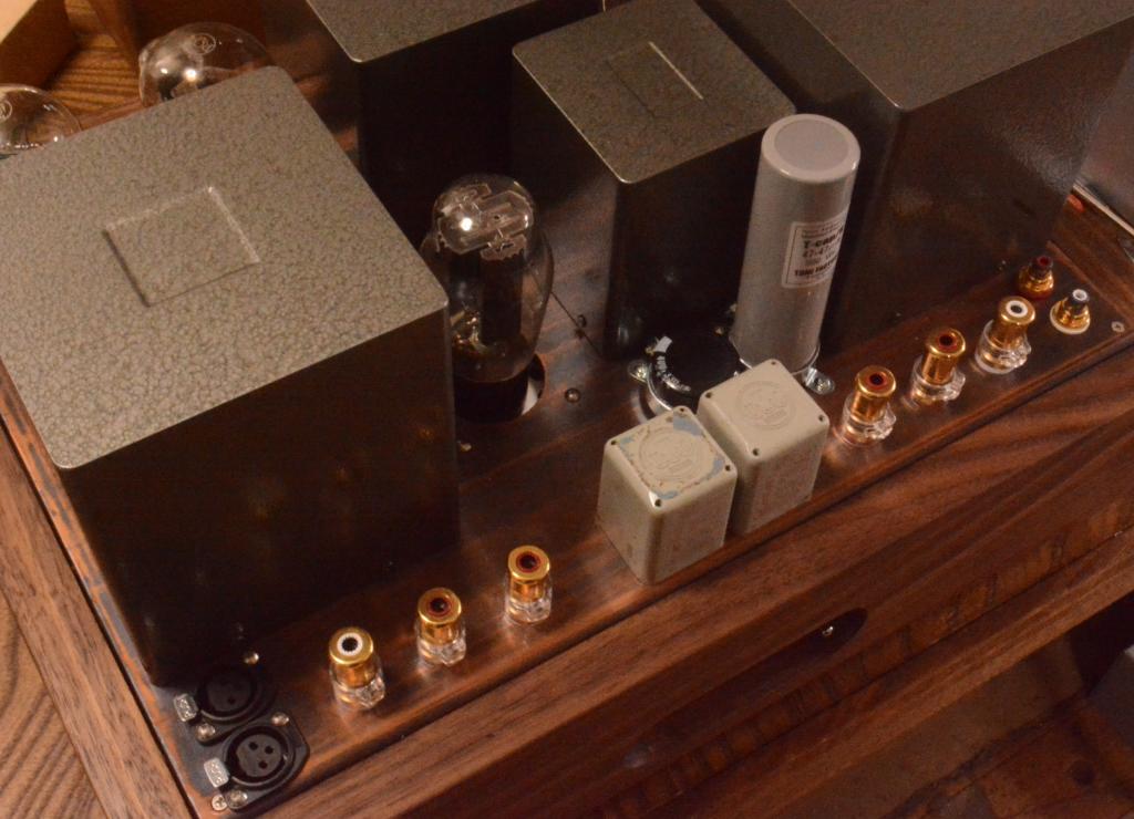 45 PSE tube amplifier with special order made X series transformer and walnut case