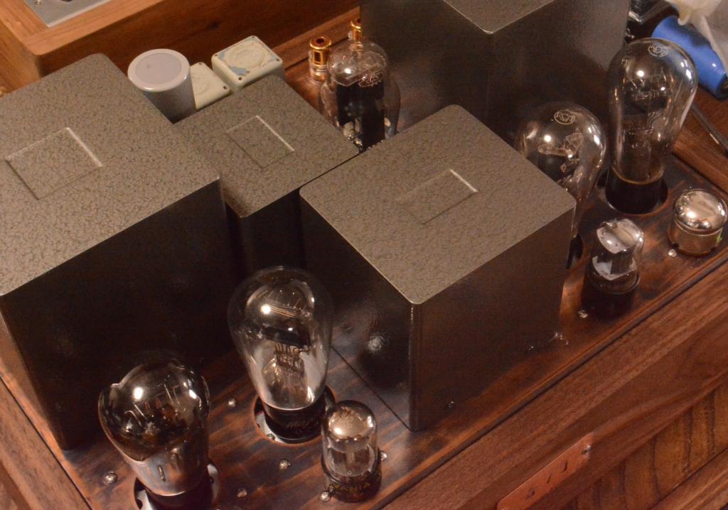 45 PSE tube amplifier with special order made X series transformer and walnut case