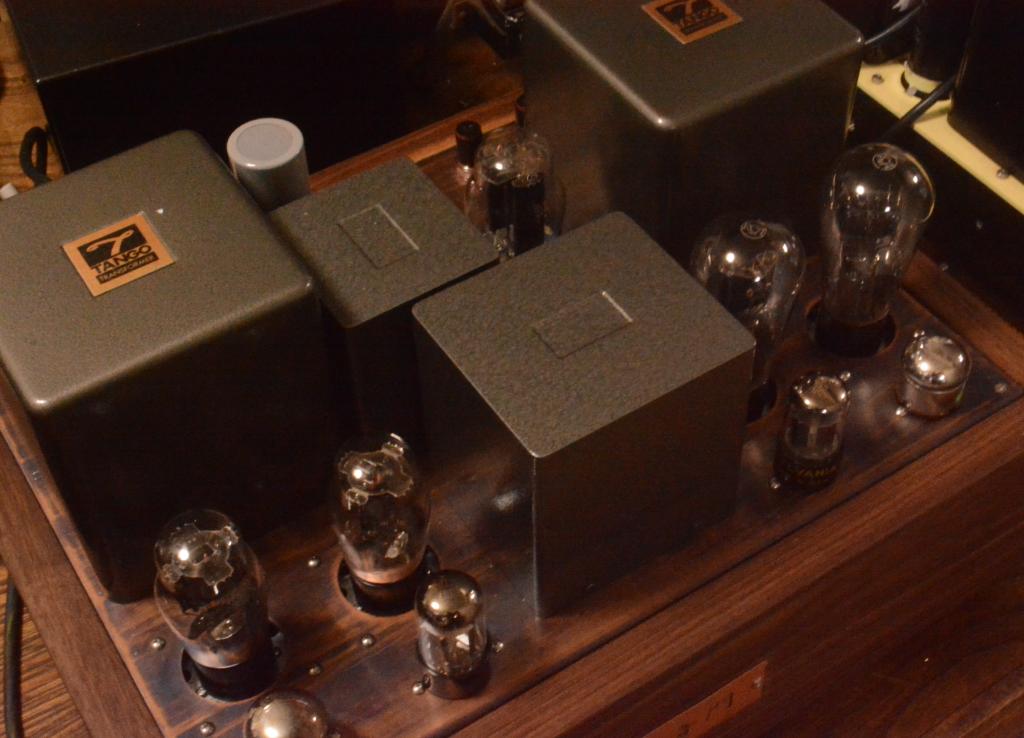 45 PSE tube amplifier with special order made X series transformer and walnut case