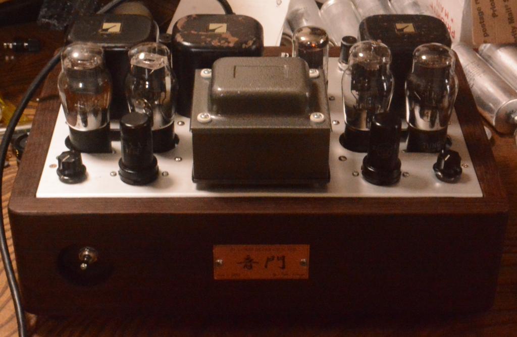 45 PSE tube amplifier with special order made X series transformer and walnut case