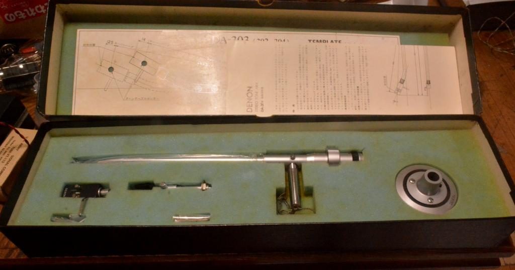 Nippon Columbia Denon DA-304 tonearm with original box, headshell * PERFECT