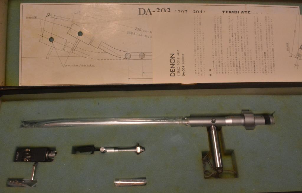 Nippon Columbia Denon DA-304 tonearm with original box, headshell * PERFECT
