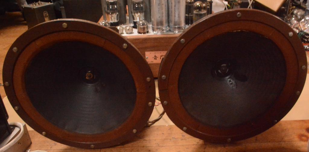 45 SE tube amplifier amp for mania with Walnut wooden case 717A and RCA field coil speaker