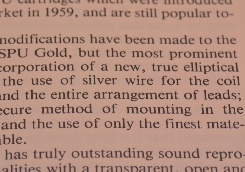 Ortofon SPU-G Gold Limited silver wire * Serial number: 1073