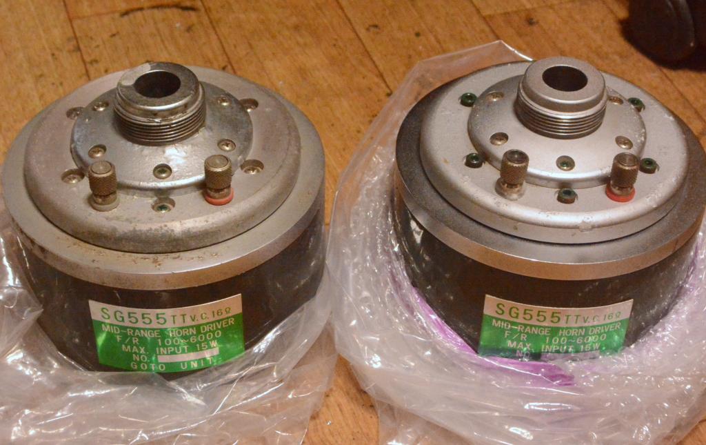 New old stock Early Pair GOTO UNIT SG-555TT titanium diaphragm for middle low range WE.555