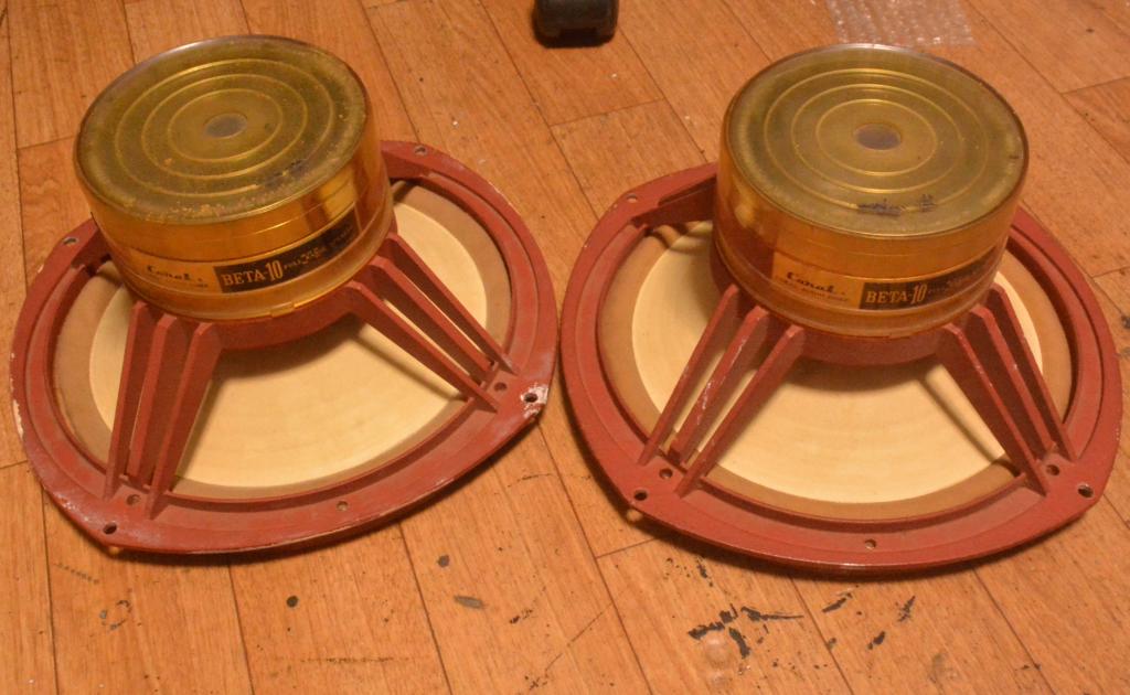70s year PAIR Coral Beta 10A speaker 25cm double cone unit full range * Legend !