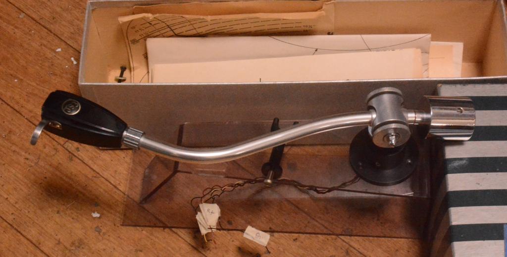 Early 50s year Ortofon (ESL) tonearm with original headshell, box