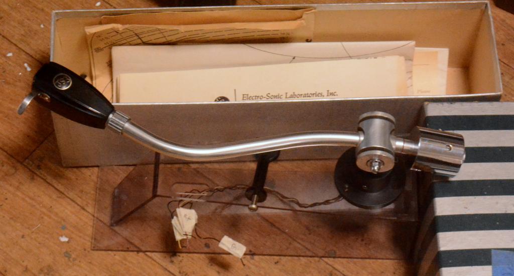 Early 50s year Ortofon (ESL) tonearm with original headshell, box